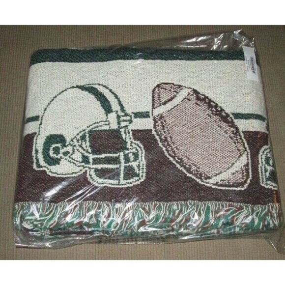 New Thanks Football Coach Woven Afghan Throw Gift Blanket Sports Team Leader NIP - Picture 2 of 2